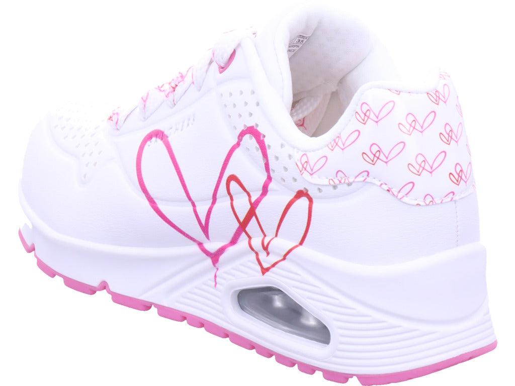 SKECHERS Women's Uno-Twin Hearts Sneakers in White