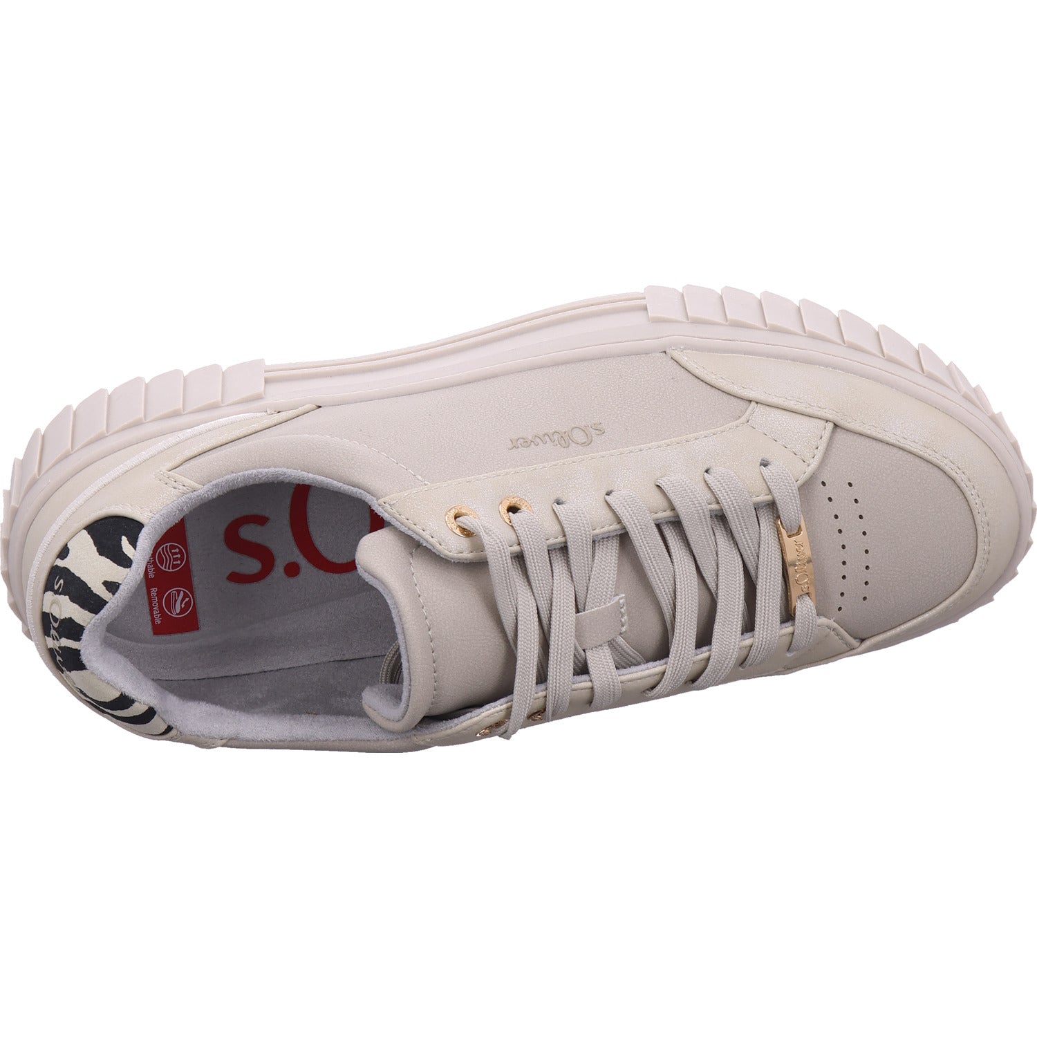 s.Oliver women's sneakers in beige