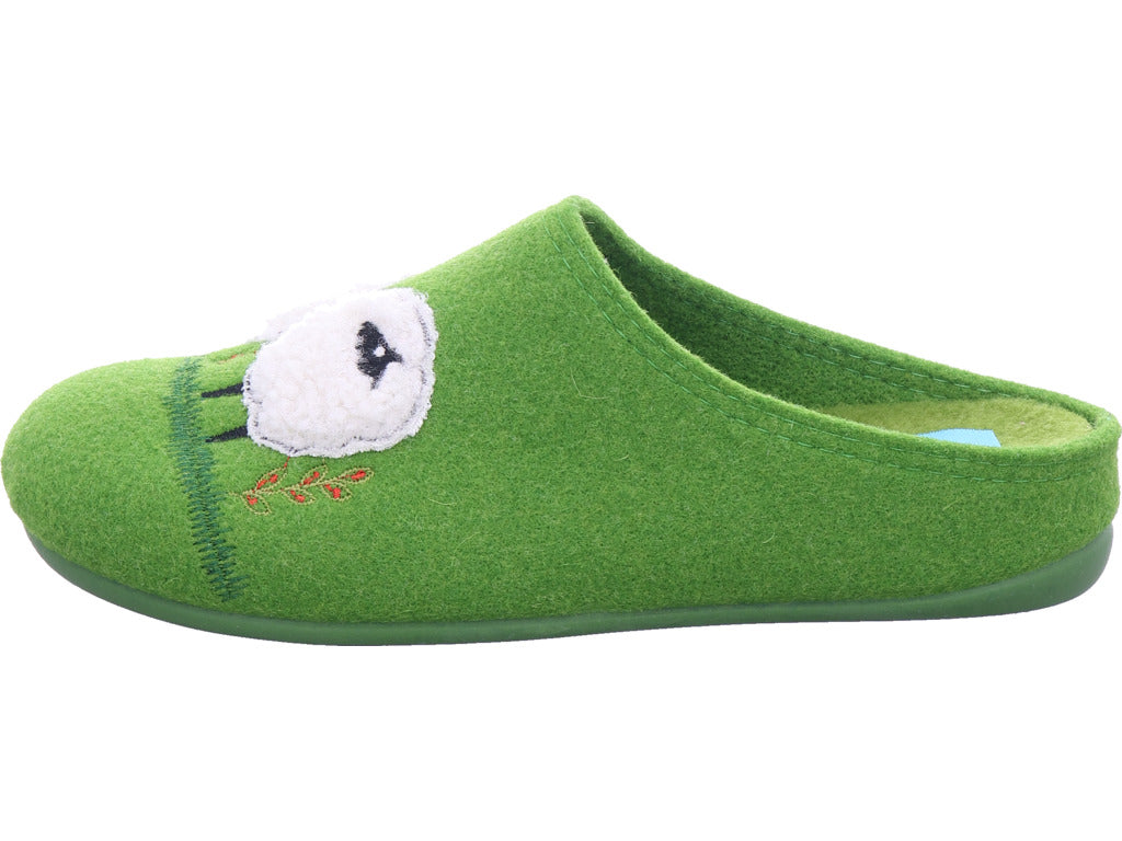 Varomed Damen Hausschuh Fina Pantoffel in grün