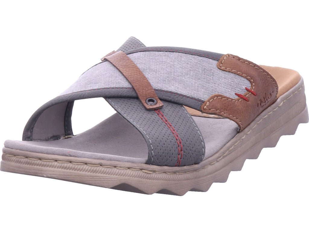 Rieker Herren Pantolette Fsk Herren Sandalen in grau
