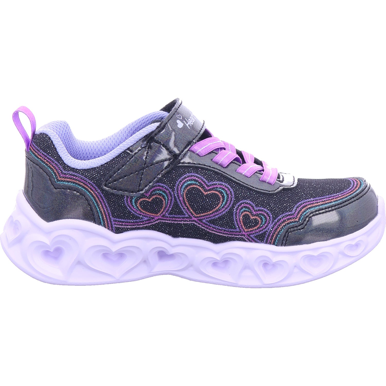 SKECHERS Mädchen Sneaker Heart Lights Bubble Love in schwarz