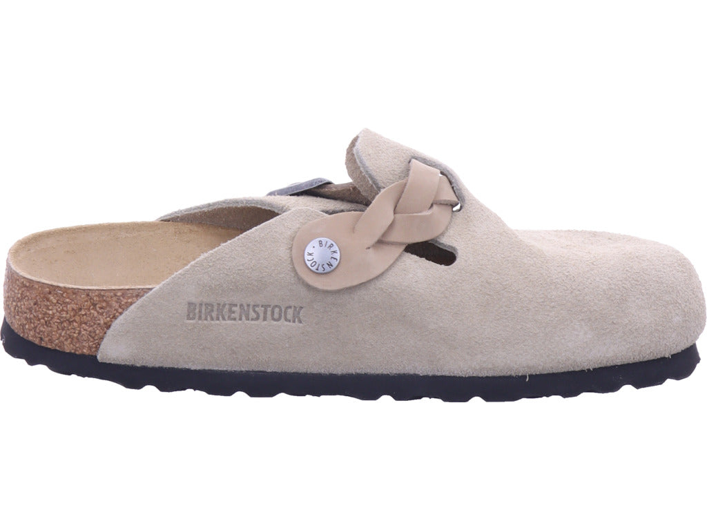 Birkenstock Boston Braided Suede mules in brown