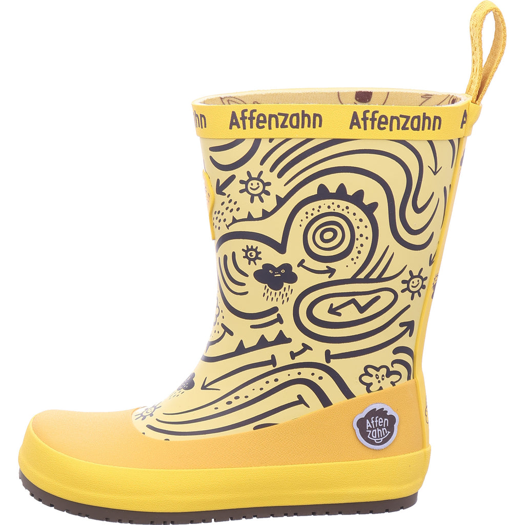 Affenzahn Jungen Gummistiefel Rainboot Vegan Plashy Tiger in gelb