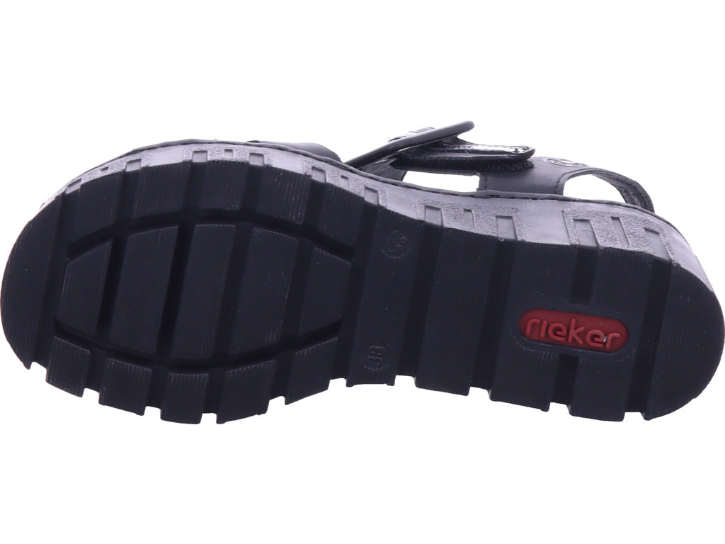 Rieker Damen Sandalette Fsk Damen Sandalen in schwarz