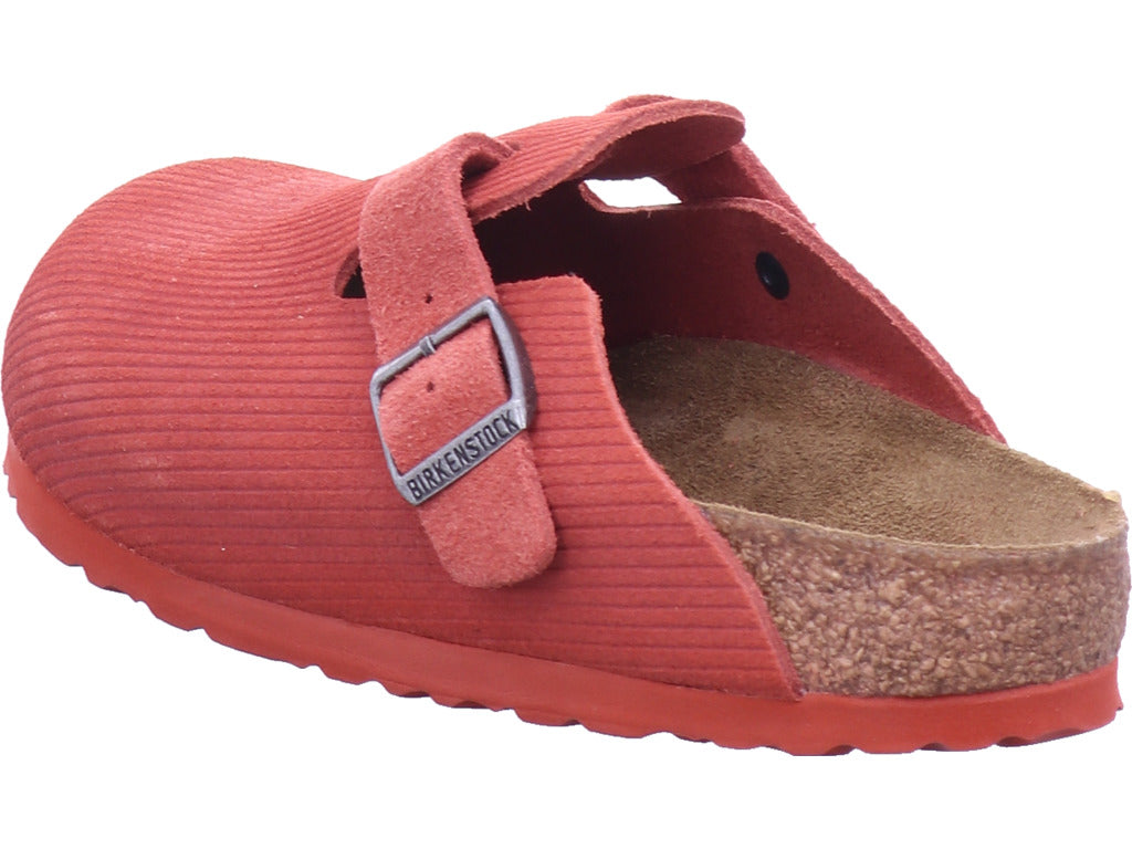 Birkenstock Damen Pantolette Boston Vl Corduroy in rot