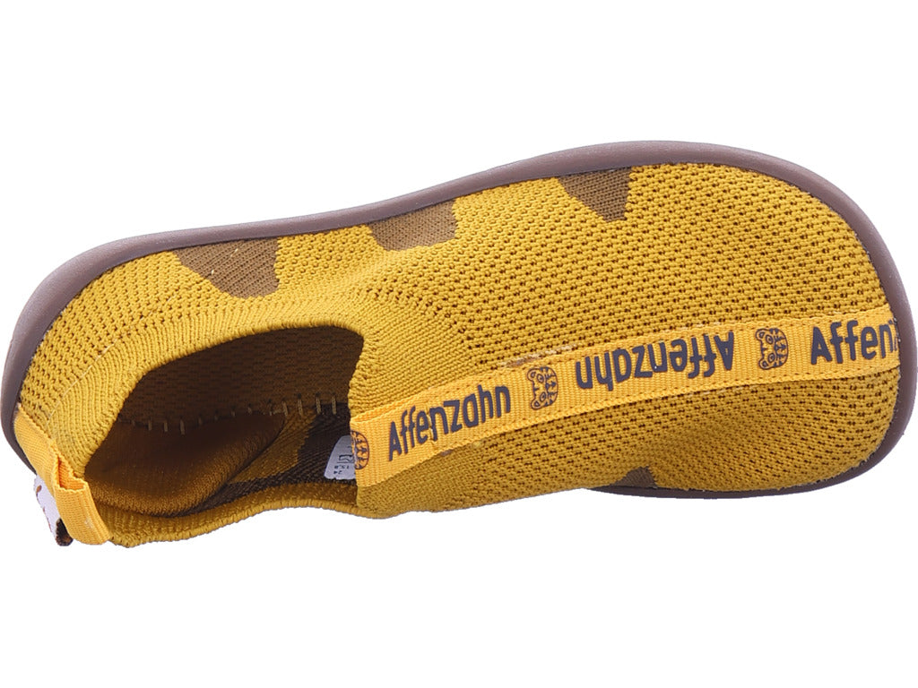 Affenzahn Jungen Barfußschuhe Hausschuh Knit Flinky Tiger in gelb