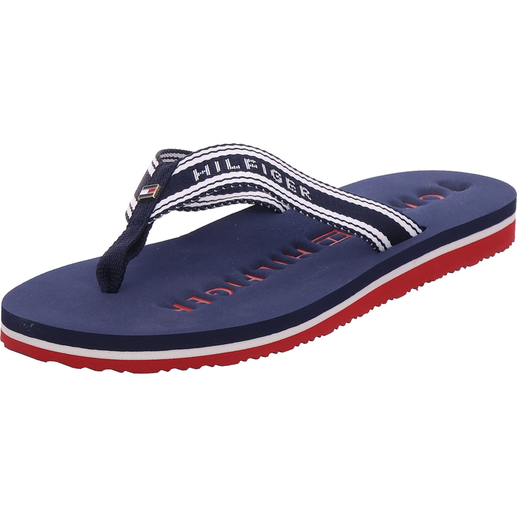 Tommy Hilfiger Dámské pantofle Th Webbing Summer Sandal v modré barvě