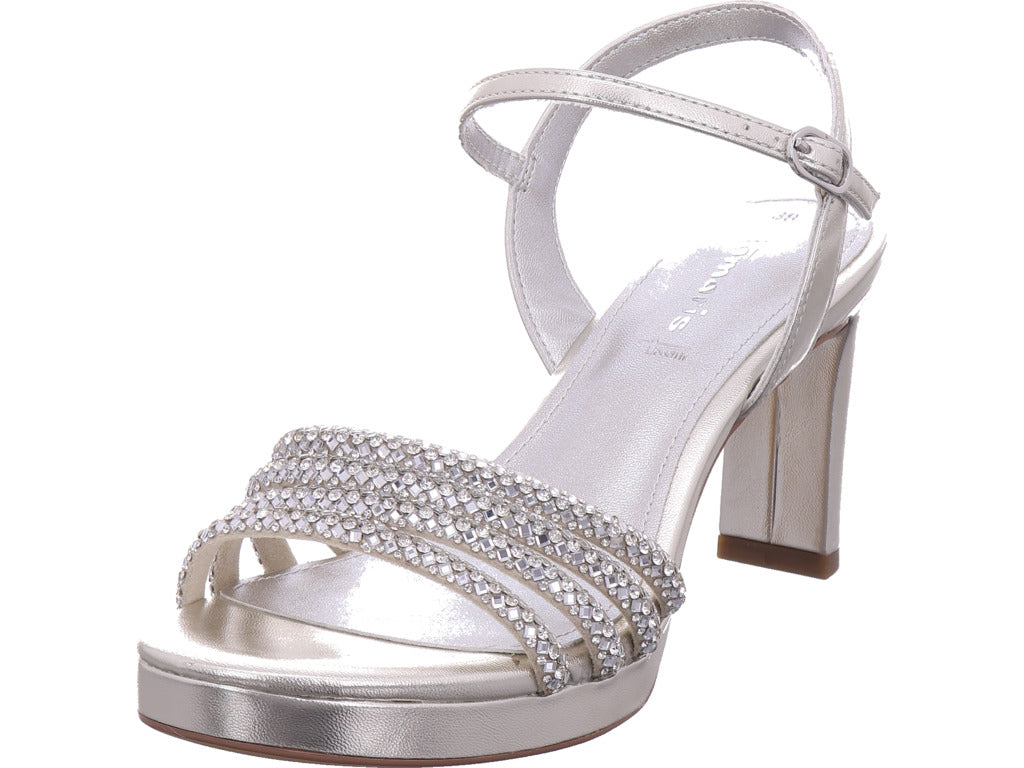 Tamaris Damen Sandalette  in platin