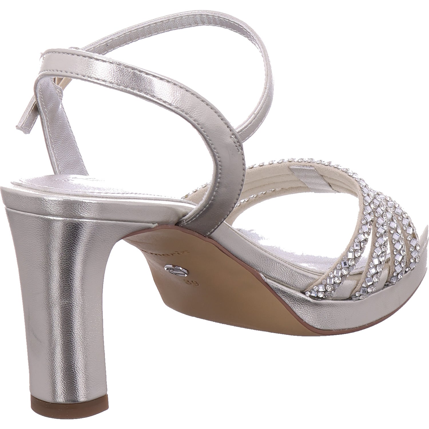 Tamaris Damen Sandalette  in platin