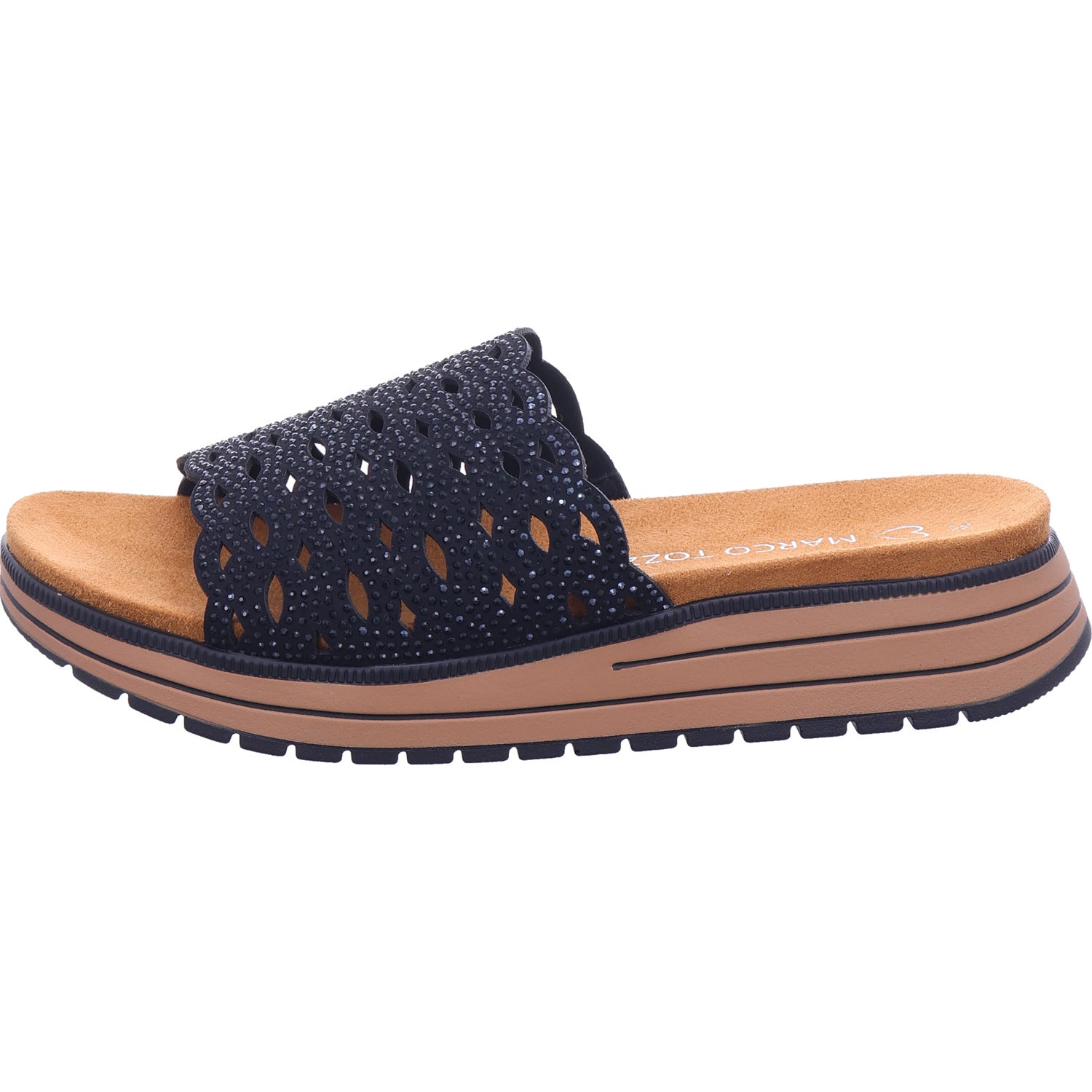 Marco Tozzi Damen Pantolette  in schwarz
