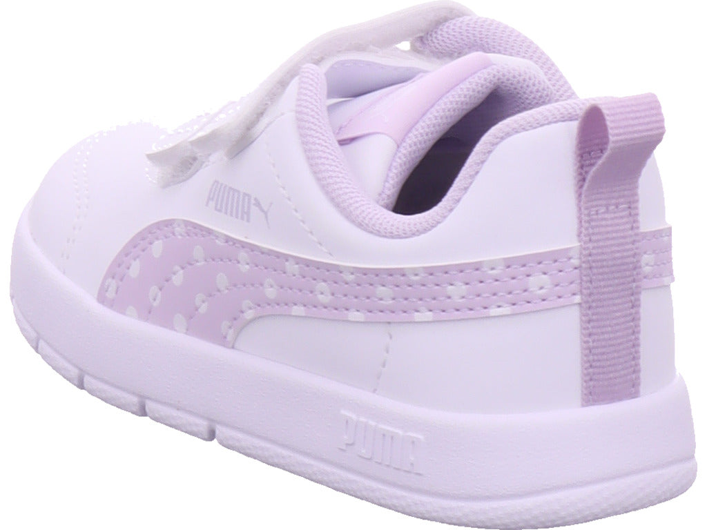 Puma dívčí sportovní obuv Courtflex V3 Dotty V v bílé barvě
