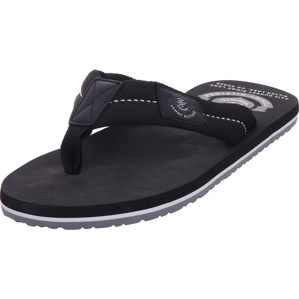 Tommy Hilfiger Men's Beach Sandals Patch Hilfiger Beach Sandal in Black
