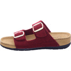 Indigo Damen Pantolette Tieffussbett Pantoletten in bordo