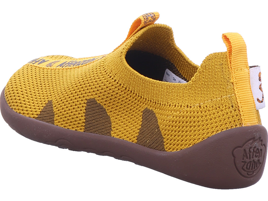Affenzahn Jungen Barfußschuhe Hausschuh Knit Flinky Tiger in gelb