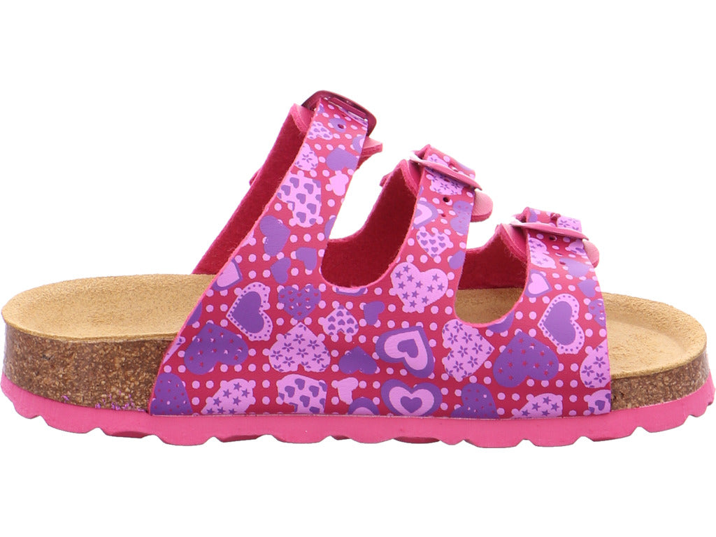 BOLD Mädchen Pantolette Pink Herz in rot