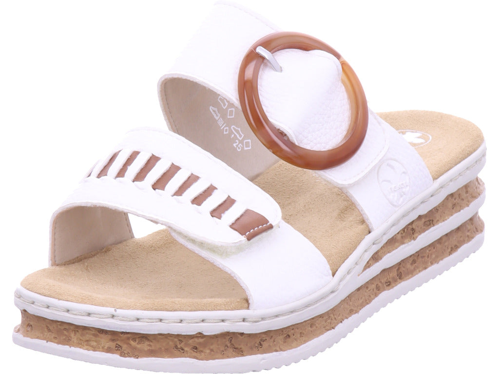 Rieker women's mule Fsk women's sandals in white
