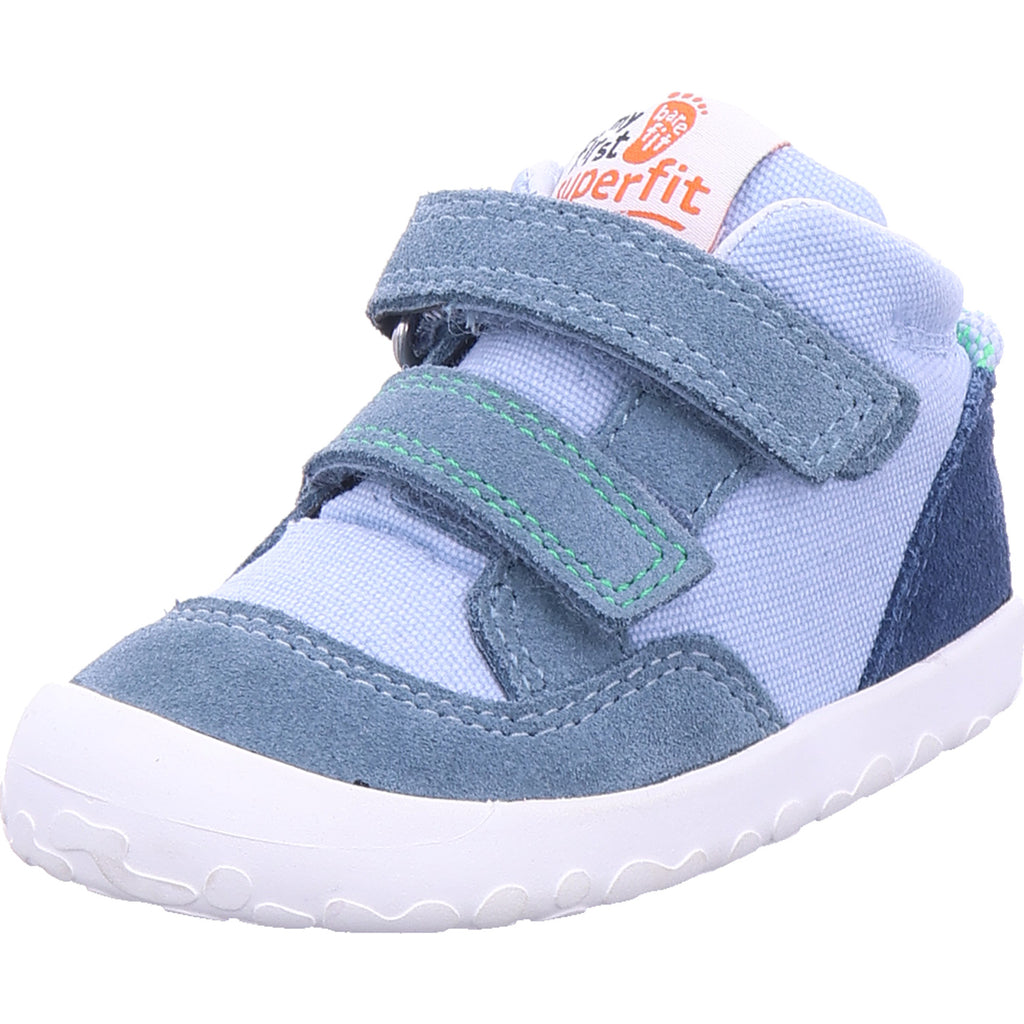 Superfit Jungen Barfußschuhe Stiefelette Leder \ Flummi in blau