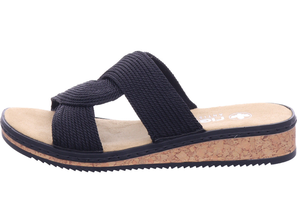 Rieker women's mule Fsk women's sandals in black