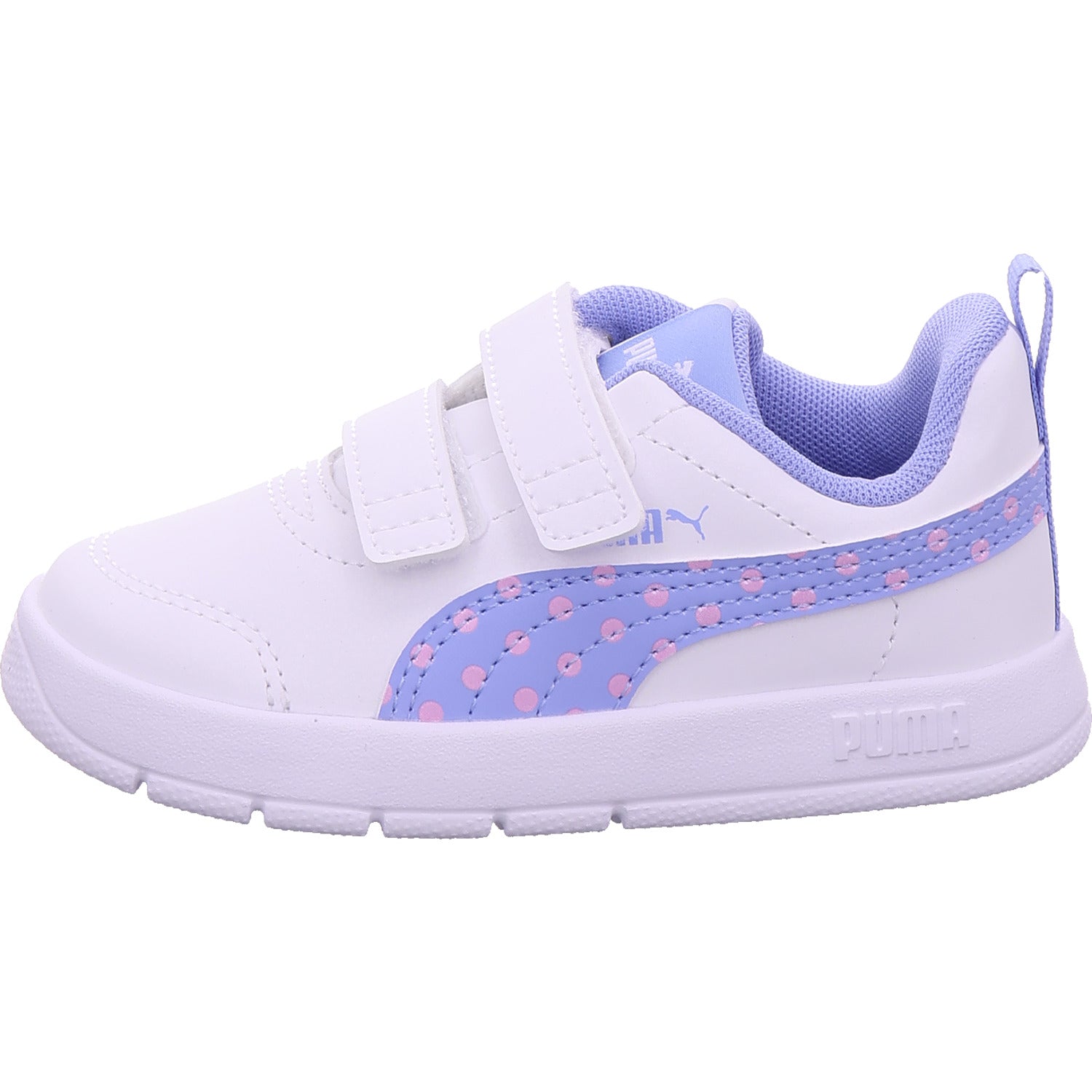 Dívčí nízké boty Puma Courtflex V3 Dotty V Inf v bílé barvě