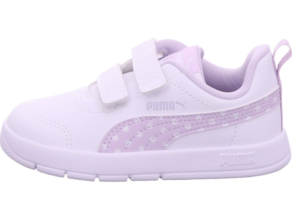 Puma dívčí sportovní obuv Courtflex V3 Dotty V v bílé barvě