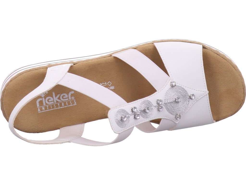 Rieker Damen Sandalette Fsk Damen Sandalen in weiß