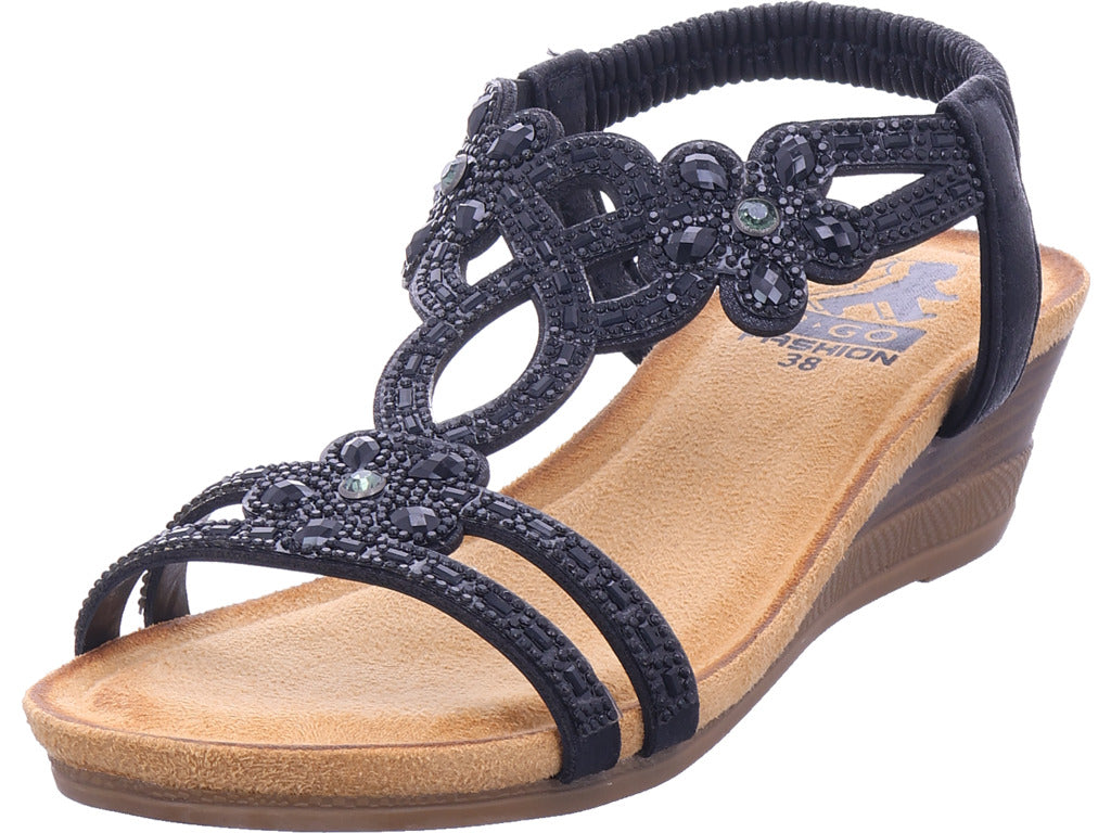 2 GO FASHION Damen Sandalette  in schwarz