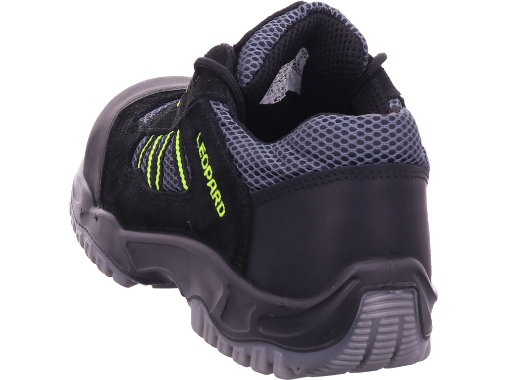 Leopard Herren Arbeitsschuh Sicherheitshalbschuh Gel S1 in schwarz