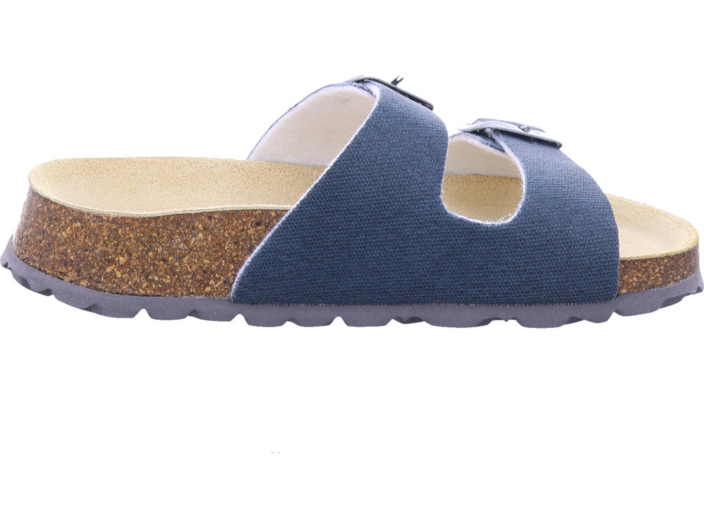 Superfit Jungen Pantolette \ Fussbettpantoffel in blau