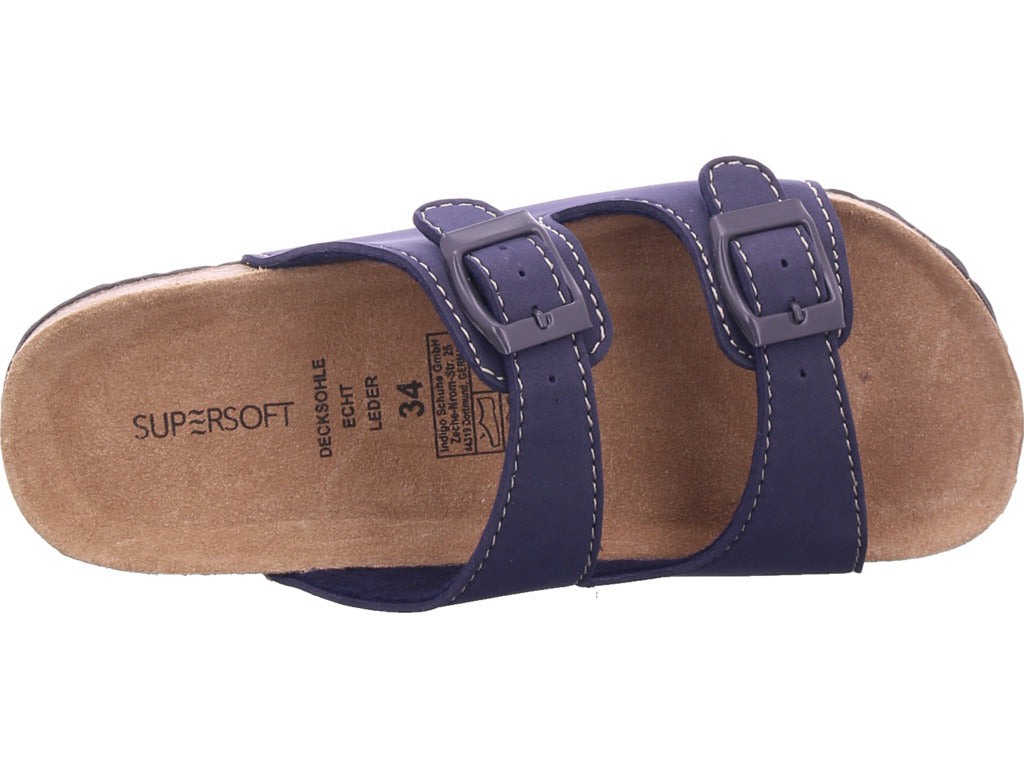 Planet Footwear Chlapecké pantofle Bio Kinder v modré barvě