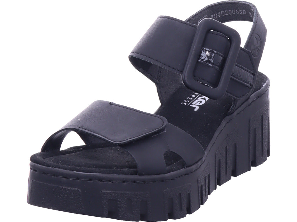 Rieker Damen Sandalette Fsk Damen Sandalen in schwarz