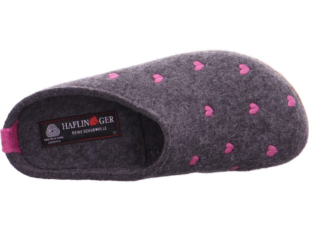 Haflinger Damen Hausschuh  in grau