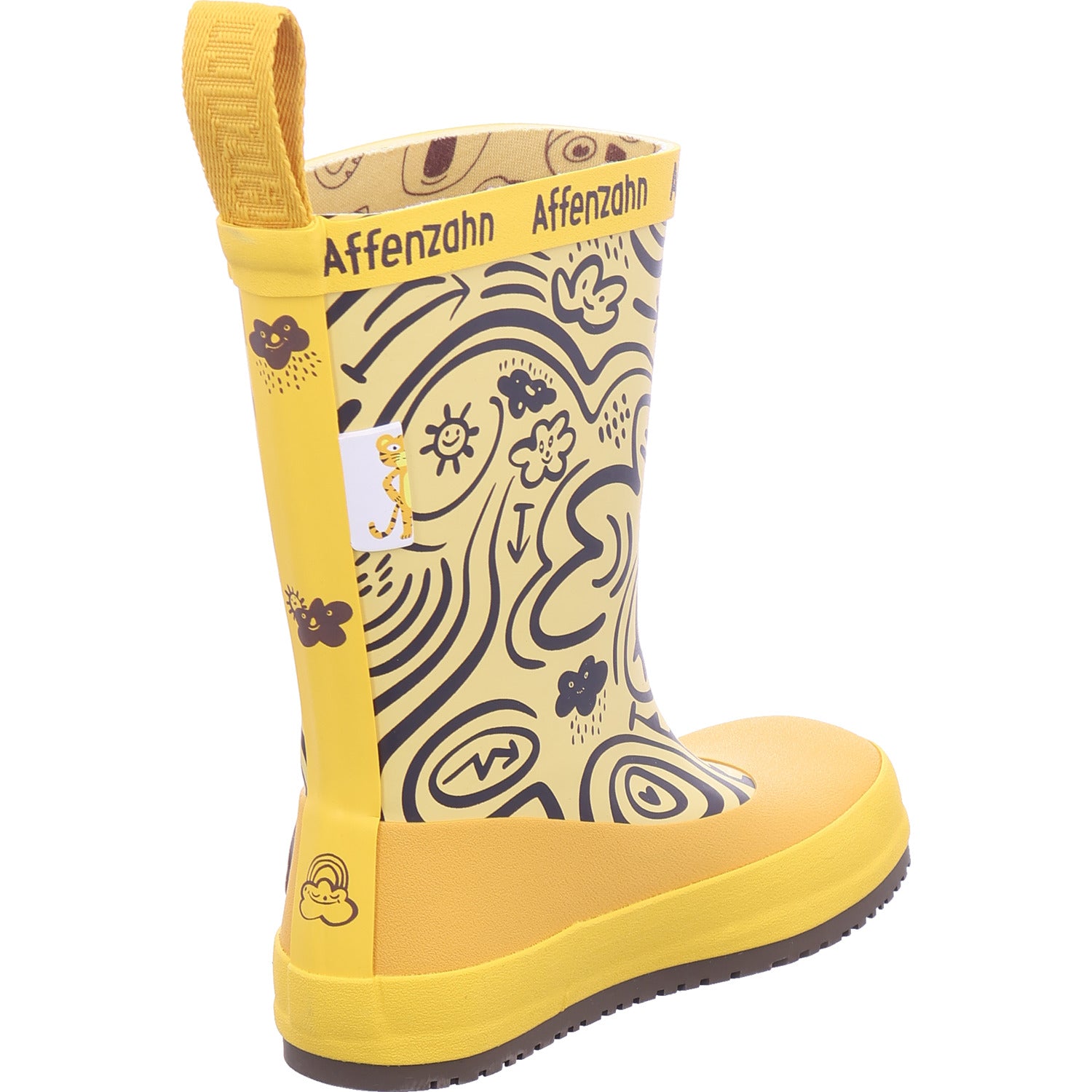 Affenzahn Jungen Gummistiefel Rainboot Vegan Plashy Tiger in gelb