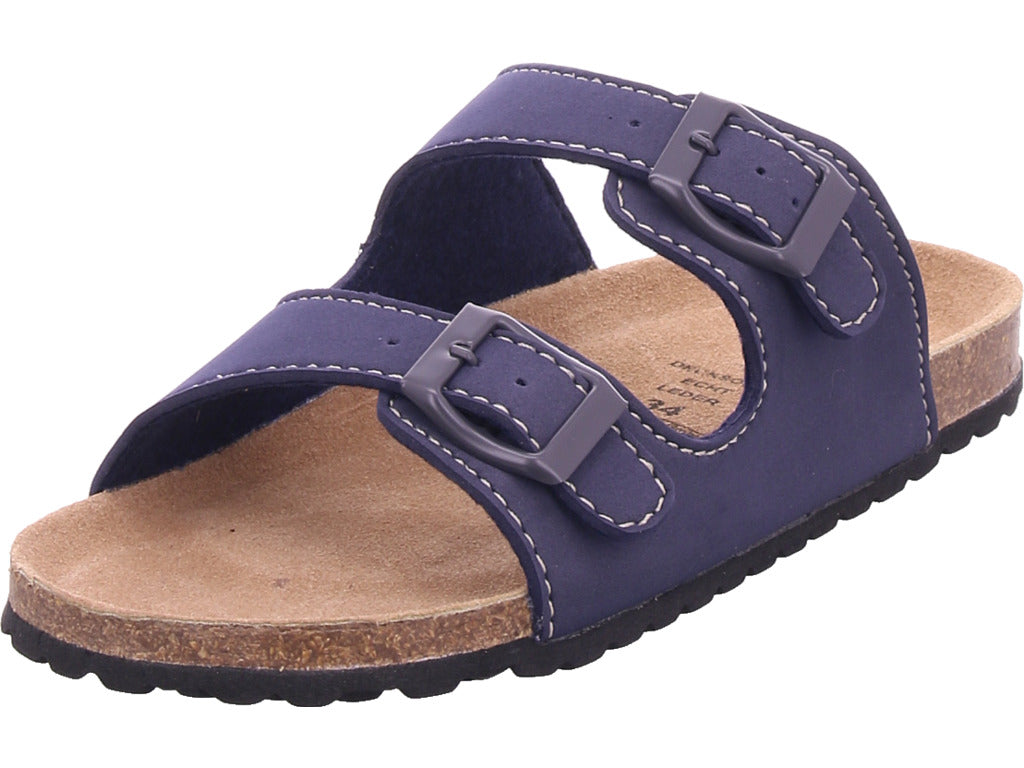 Planet Footwear Chlapecké pantofle Bio Kinder v modré barvě