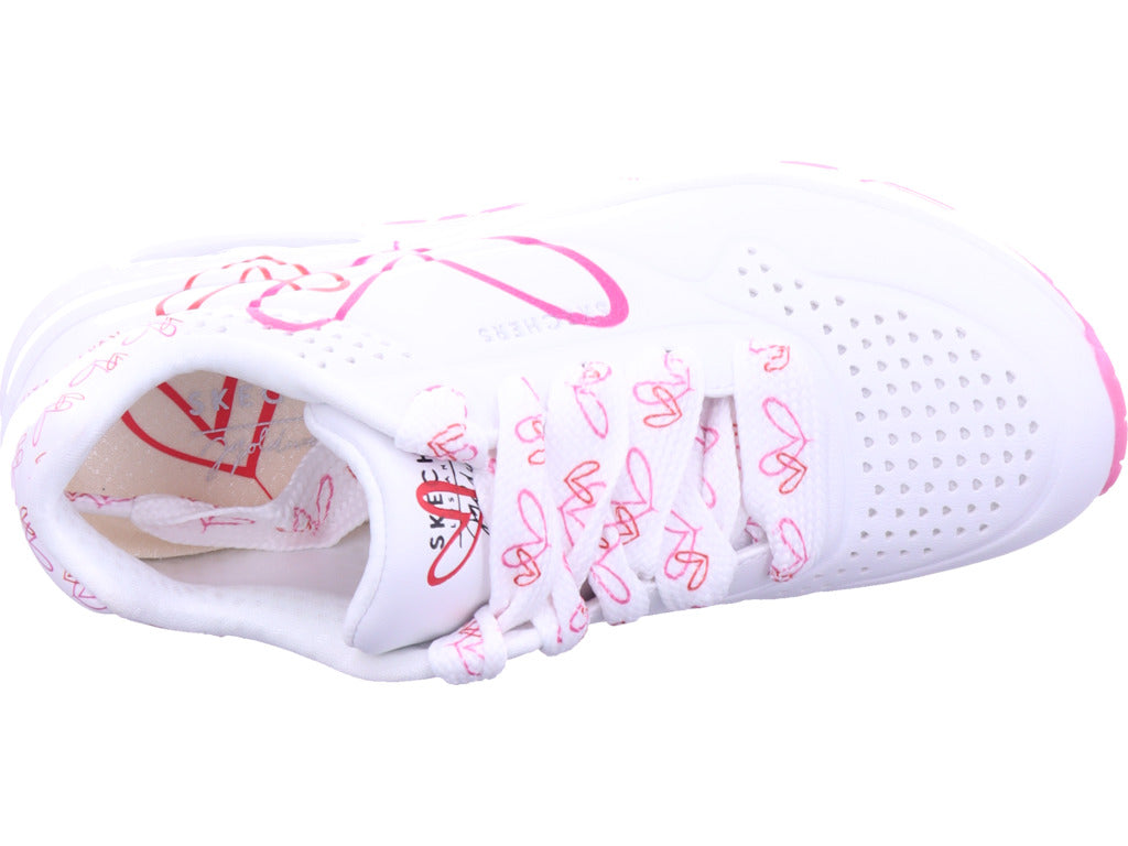 Dámské tenisky SKECHERS Uno-Twin Hearts v bílé barvě