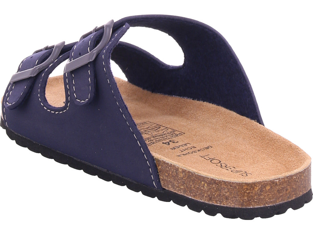 Planet Footwear Chlapecké pantofle Bio Kinder v modré barvě