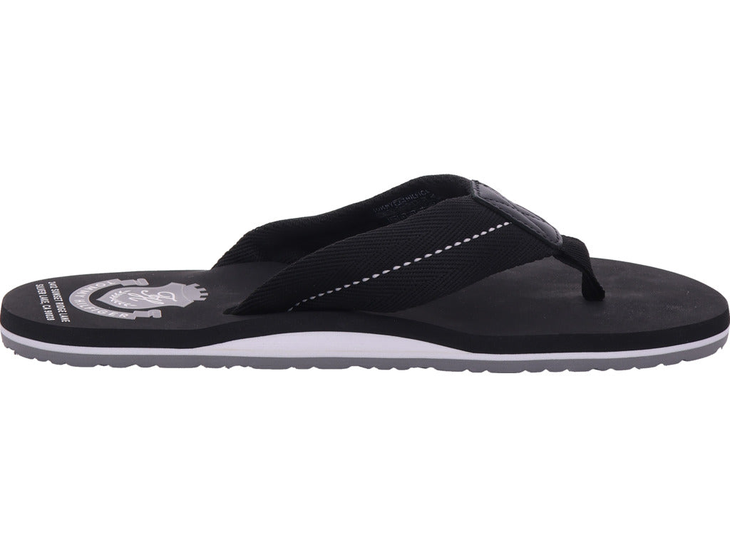 Tommy Hilfiger Herren Pantolette Patch Hilfiger Beach Sandal in schwarz