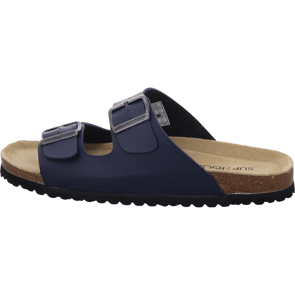 Planet Footwear Herren Pantoffel He.-Tieffussbett Pantoletten in blau