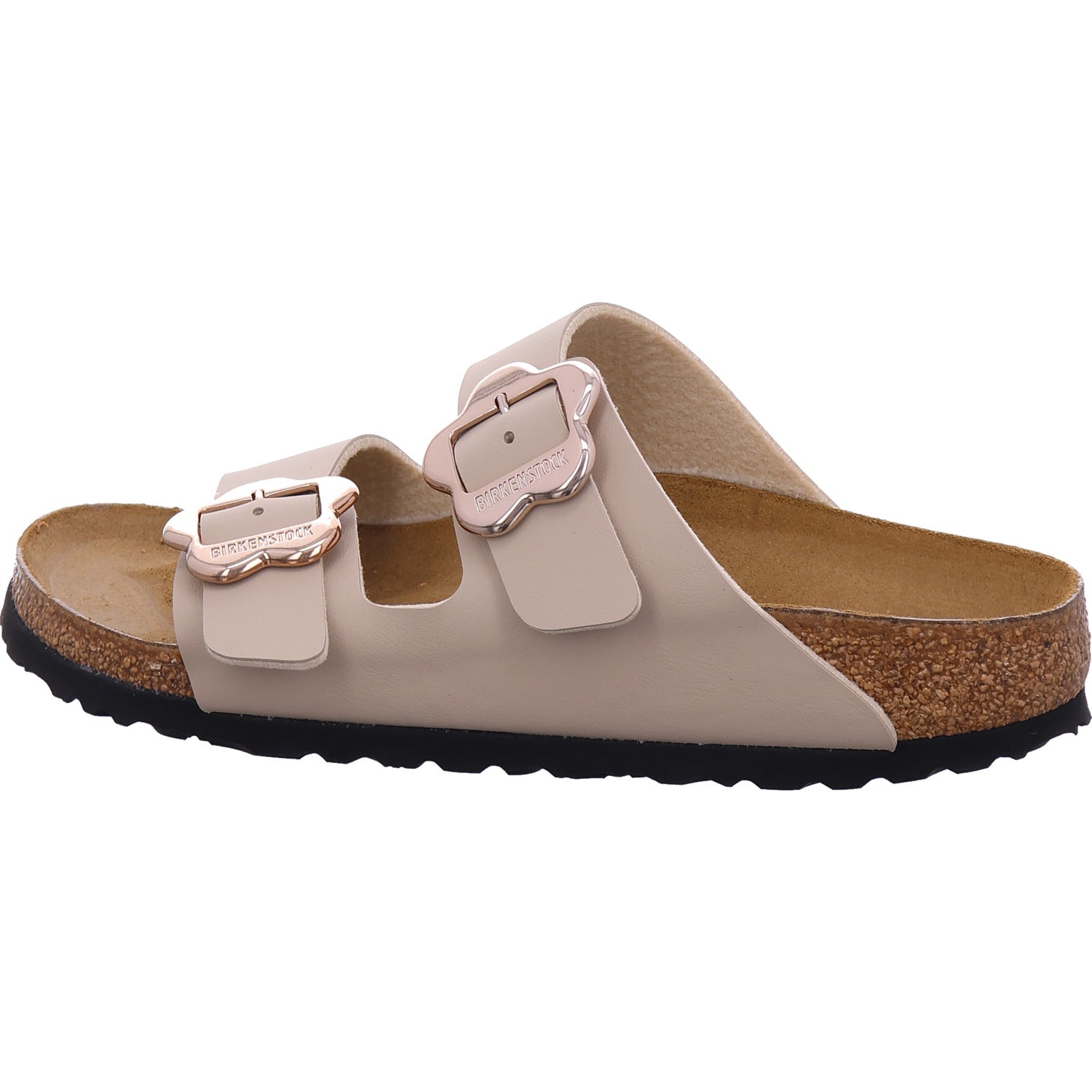 Birkenstock Damen Pantolette Arizona Flower Buckle Kids in beige