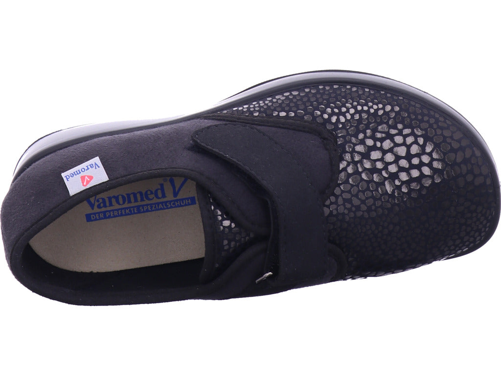 Varomed Damen Hausschuh Zürich Stretchschuh in schwarz