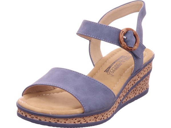 shoe-world Damen Sandale Sandalette Sommerschuhe blau 282042
