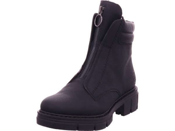 Rieker HWK Damen Stiefel Damen Winter Stiefel Boots Stiefelette warm zum schlüpfen schwarz Y457001