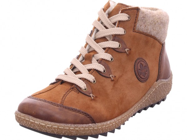 Rieker Damen Winter Stiefel Boots Stiefelette warm Schnürer braun L7513-23