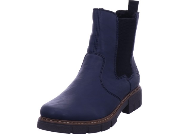 Rieker HWK Damen Stiefel Damen Winter Stiefel Boots Stiefelette warm zum schlüpfen blau Z3561-14
