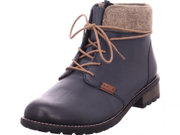 Remonte Damen Winter Stiefel Boots Stiefelette warm Schnürer blau R3332-14