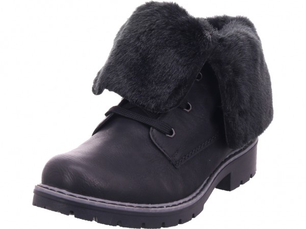 Rieker Y912101 Y91 Damen Winter Stiefel Boots Stiefelette warm Schnürer schwarz Y9121-01