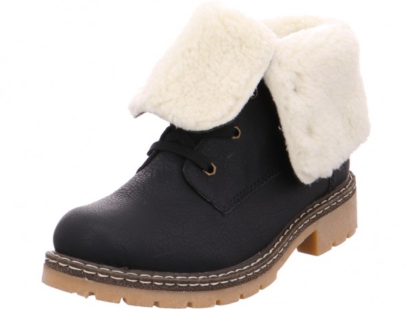 Rieker Damen Winter Stiefel Boots Stiefelette warm Schnürer schwarz Y142101