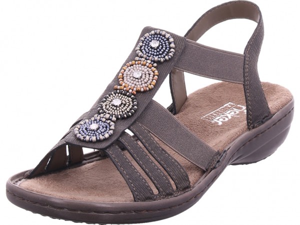 Rieker Damen Sandale Sandalette Sommerschuhe grau 608G9-45