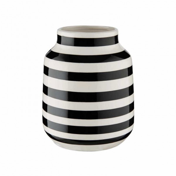 BUTLERS gestreifte Keramik Vase Unisex - Erwachsene schwarz 10221859