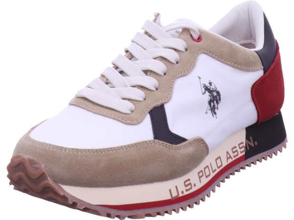 Polo U.S. Herren Schnürschuh Halbschuh sportlich Sneaker weiß CLEEF001A-CUO-RED 01