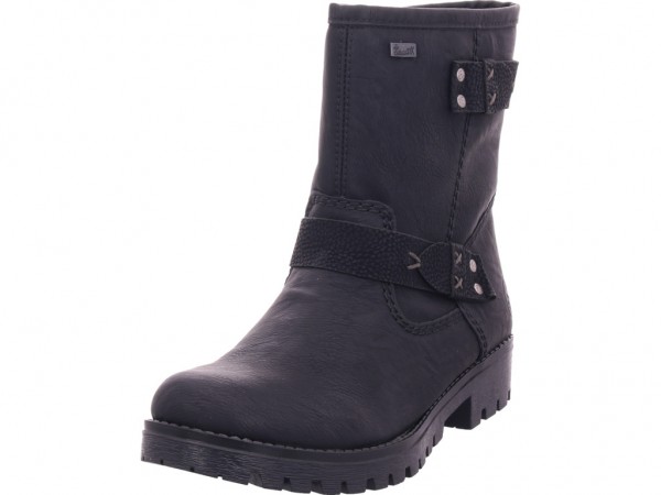 Rieker 7855901 785 Damen Winter Stiefel Boots Stiefelette warm zum schlüpfen schwarz 78559-01